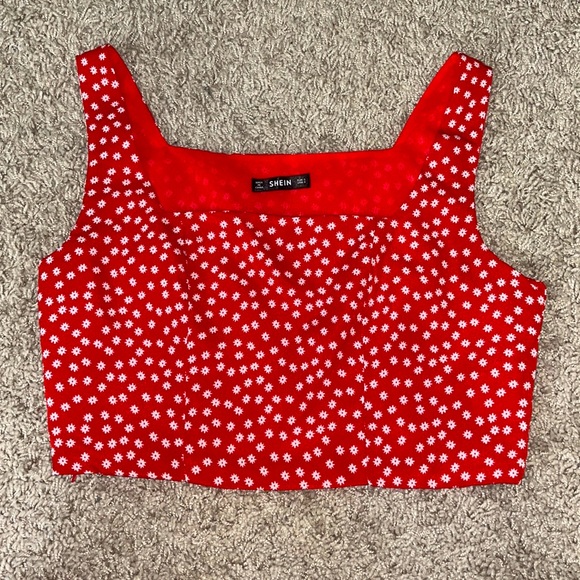 SHEIN Tops - SHEIN red crop top